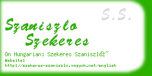 szaniszlo szekeres business card